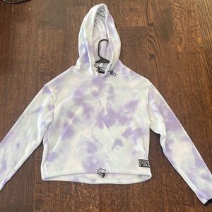 PINK cropped tie dye sweatshirt